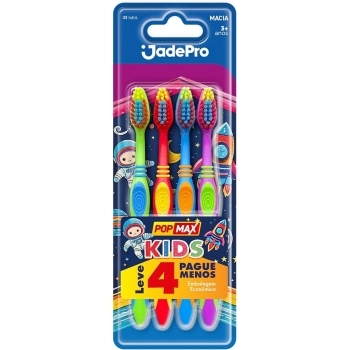 Escova Dental 374 Kids Macia Popmax JadePro C/4Un