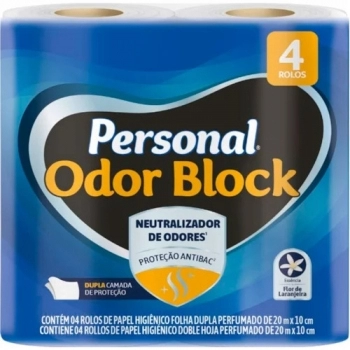 Papel Higiênico Personal Odor Block Folha Dupla 04x20m