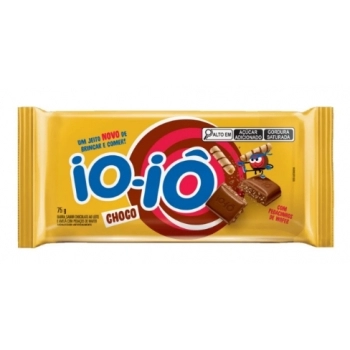 CHOC BARRA AO LEITE E AVELÃ COM PEDAÇOS DE WAFER 75G