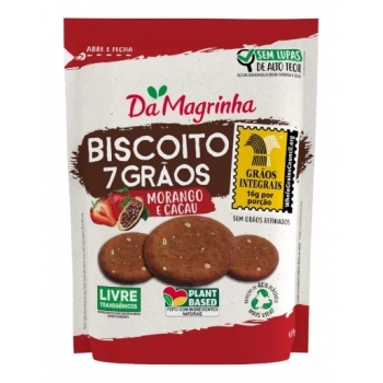 Biscoito 7 Grãos Morango & Cacau Da Magrinha 120g