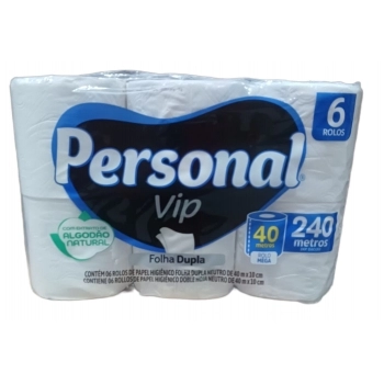 Papel Higiênico Personal Vip Folha Dupla Neutro 06X40m