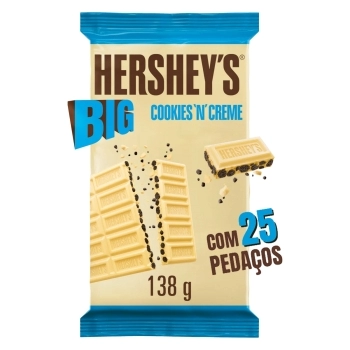 Chocolate Big Branco Cookies N' Creme Hershey's 138g