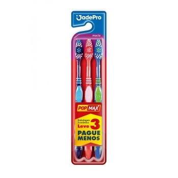 Escova Dental 033 Popmax Macia Com 3Un JadePro