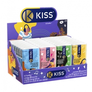 Lenço Facial Kiss De Bolso Folha Tripla Dp Com 28 und