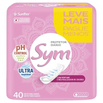 Protetor Diário Sym Com Fragrância Com 40 Und