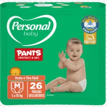 Fralda Personal Baby Protect & Sec Pants Jumbo M Com 26 und