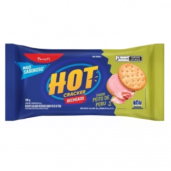 Biscoito Recheado Hot Cracker Integral Peito De Peru Parati 100g