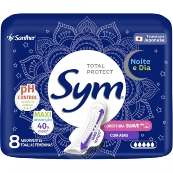 Absorvente Sym Noite & Dia Cobertura Seca Com Abas 08 und
