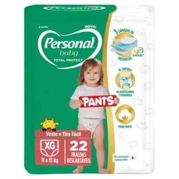 Fralda Personal Baby Total Protect Pants Jumbo XG Com 22 und