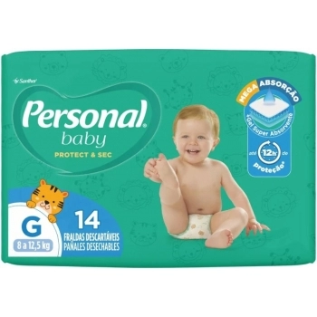 Fralda Personal Baby Protect & Sec Abre & Fecha Jumbinho G Com 14und